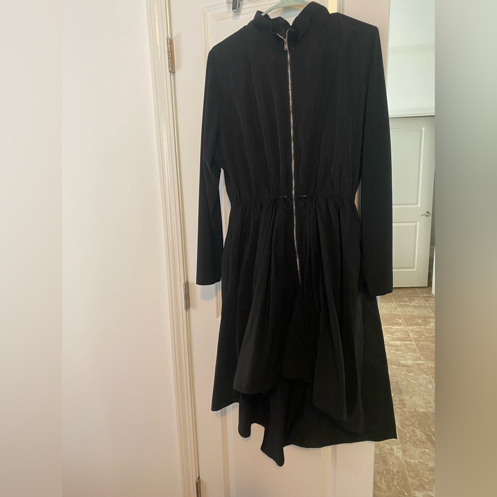 Sun Kim Long Sleeve Zip Front Dress size XL. Asymmetrical hem. Drawstring waist.